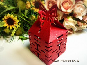 TB001婚禮小物~紙製喜糖盒~紅色